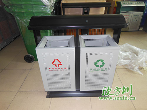 貴陽物業戶外鋼板沖孔垃圾桶，客戶的二次選擇。